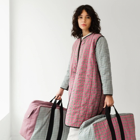 Caron Callahan Bea Coat Quilted plaid NWT size M - Picture 4 of 4